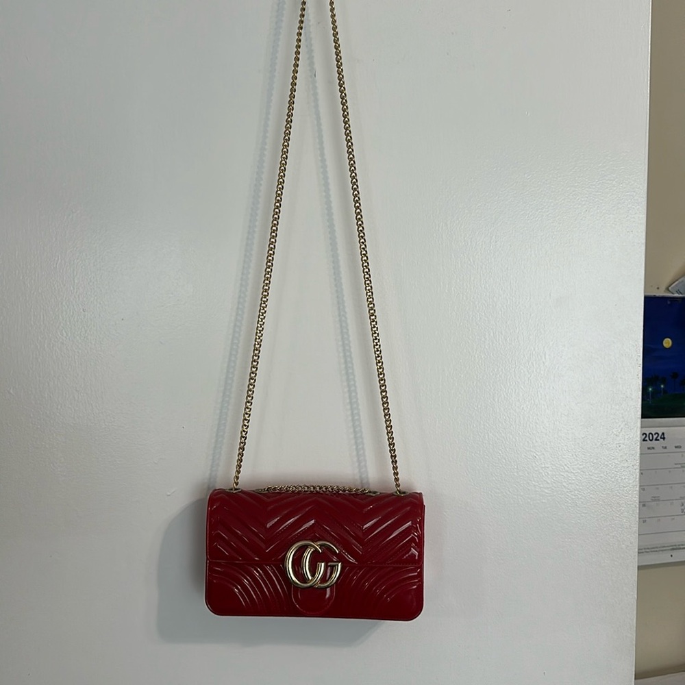 Red jelly crossbody handbag